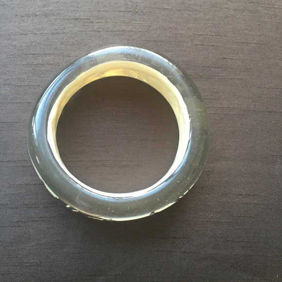 Vintage Retro Lucite Bracelet Bangle black design on cream, stunning quality - Picture 5 of 13